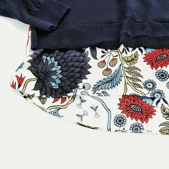 Loft Flowy Blouse Navy S P Navy Boho - Picture 3 of 5